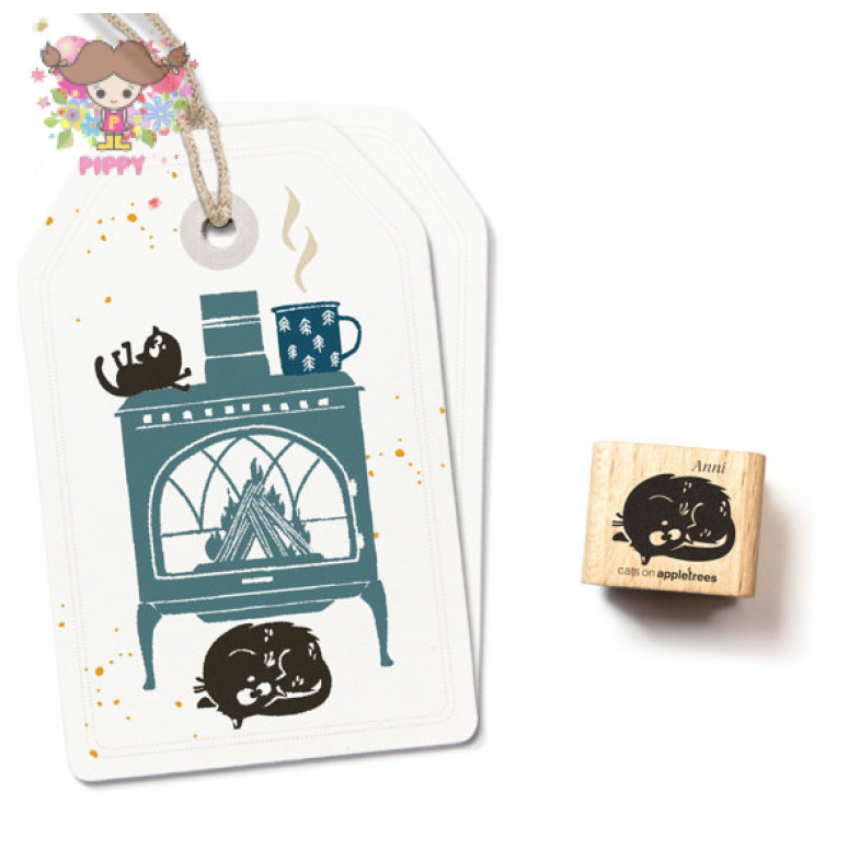cats on appletrees スタンプ☆寝転がる猫(Rolled Cat Anni)☆